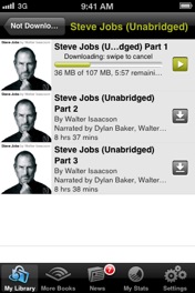 Screenshot - Audible and 3rd party apps on 3G