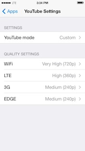 Screenshot - 3G Unrestrictor YouTube Settings